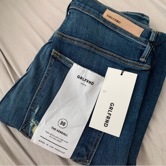 GRLFRND THE KENDALL HIGH RISE SLIM FIT NO DISTRESSING STRETCH DENIM SZ 30 - Picture 4 of 6